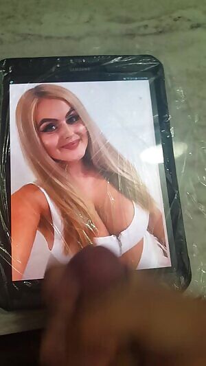 Big Tit Blonde Gets a Load!