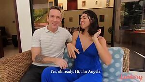 Fun couple slowly make their way to the bedroom.