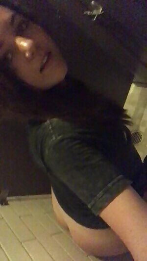 Fucking my dildo in a bathroom stall