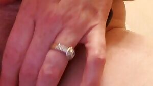 My wie got really horny at work reading comments and did this. Anyone like that wedding ring showing while she shows off for you guys?