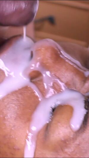 Ebony Facials Cum Covered Fucking Cumshot
