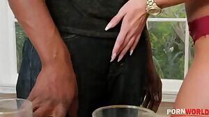 Busty Blonde Interracial Scene