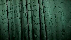 Jacking his big cock to cumshot for sexy redhead