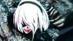 Nier automata having fun