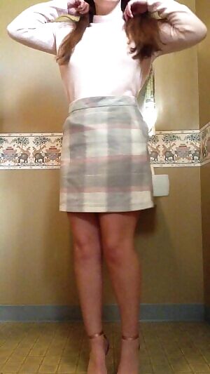 Taking my dress off in the church bathroom