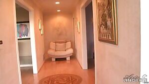 crystal klein in a black garter belt