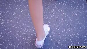 Blonde teen trying anal for the first time