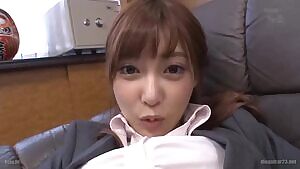 Office Lady Kirara Asuka opens her legs wearing no panties and spreads her pussy for inspection