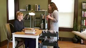 Eating out the librarian under the table