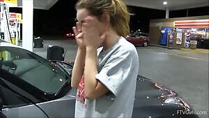 One free gallon of gas to flash at the pump, 2 gallons to remove clothing. 3 gallons if you come and go butt naked. 5 if you fuck the atteddent.