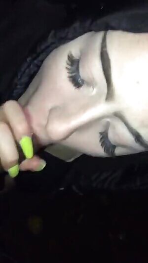 Pale teen sucking BBC in the rain