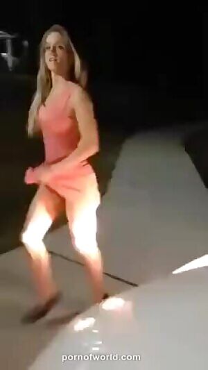 Tanked Angel Stripping On Open Road - Beginner