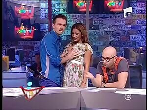 Roxana Vancea groped on TV