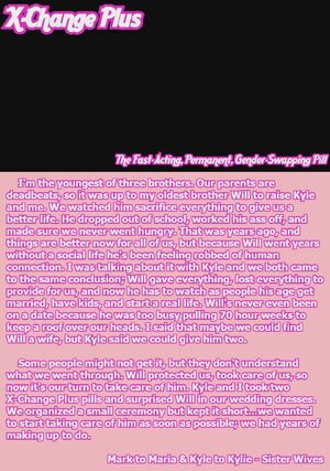 X-Change Blonde Caption Cumshot Threesome