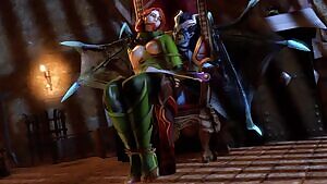 Windranger gagged by Queen of Pain