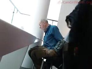 Teasing an old guy at the Library