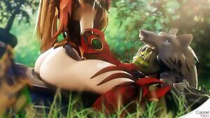 Valeera riding Rehgar