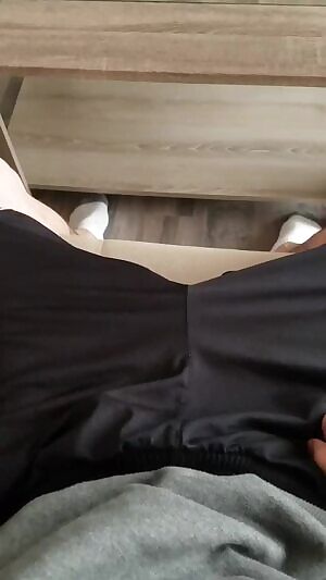 Letting him breathe after a workout.