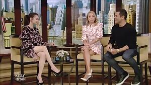 Love when Kelly Ripa still shows her legs off! Looks so sexy in those white heels