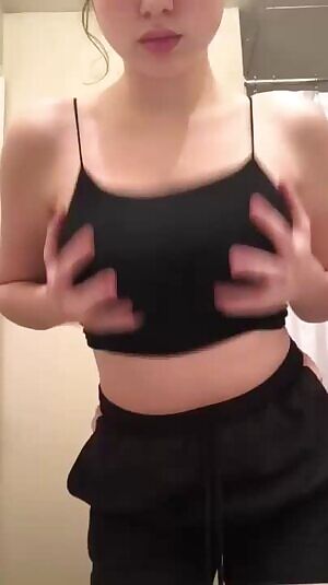 Stacked titty drop in the bathroom