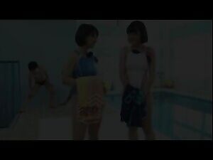 Two Japanese ladies swap swimsuits with two guys and discover they have superior ability