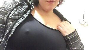 Not wearing a bra means I can take them out and lick them easy hehe