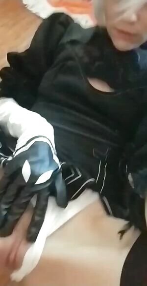 Self as 2B Flashing Pussy 36