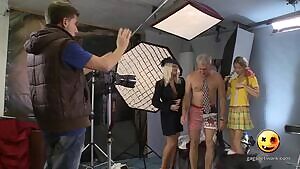 Nudist family skips the queue