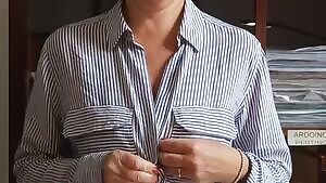 a little reveal and boobs play at the office