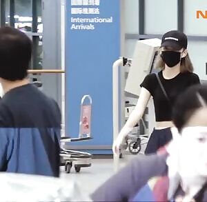 sakura - bra seen through black shirt with strap between boobs