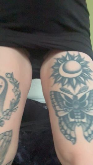 Upskirt Tease Cute Hairy Skirt Tattooed