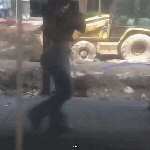 Andreita Benitez walking in jeans