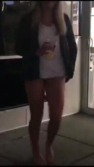 Bottomless boat babe dancing