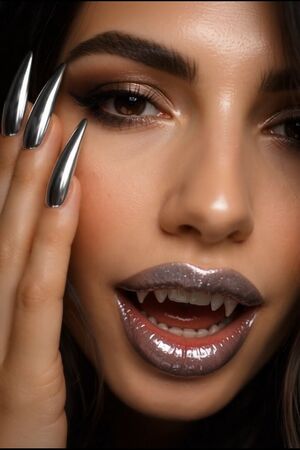 Nail fetish Brunette Lipstick Makeup Nails