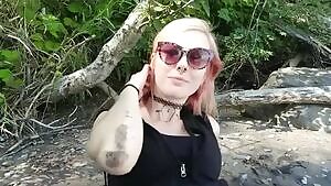 Tgirl beach blowjob
