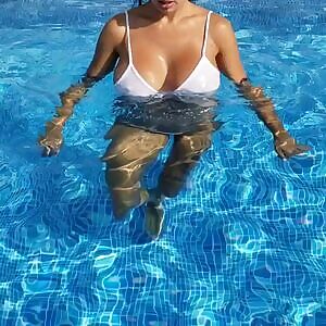 getting out of the pool