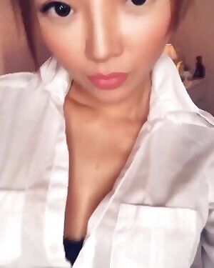 Showing off her lingerie