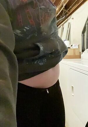 tiny xs black pants from the other day. small meal in belly before easter dinner