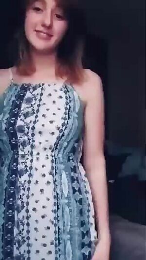 Teen show off with no underwear