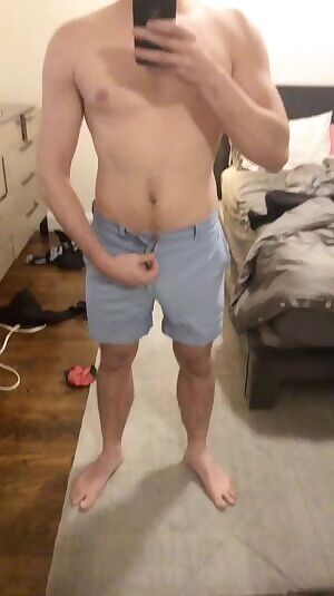 Revealing my sizable cock. Def not a grower