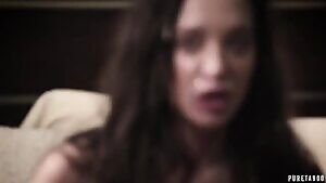 Gia Paige shivering while covered in cum