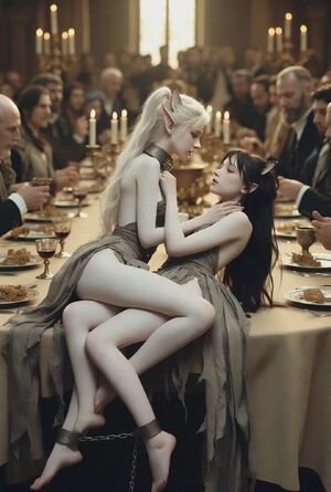 Girls Kissing Ai Generated Catgirl Cute