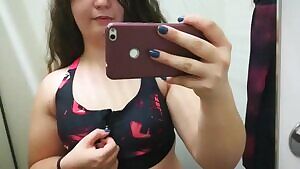 And I had to try on the matching bra