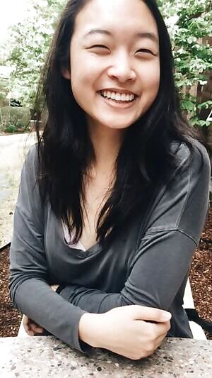 Cute Korean doesnt know her bra is out