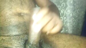 wanking my uncut cock till cum