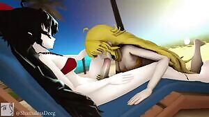 Enjoying a blowjob at the beach