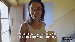 She reveals her perfect tits, now he wants to touch them