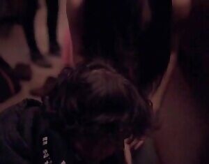 Emma Watson backplot in tights in The Bling Ring