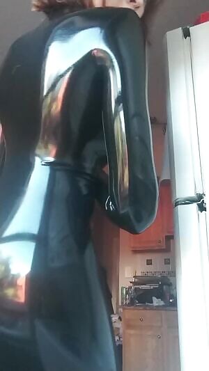 Super Shiny Black Catsuit