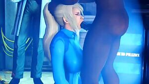 Samus Aran deepthroat training